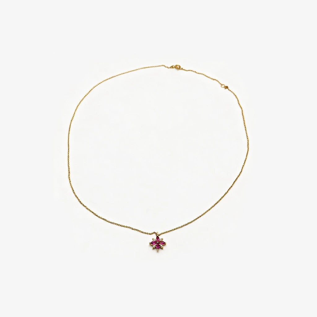 Ruby & Diamond Star Necklace