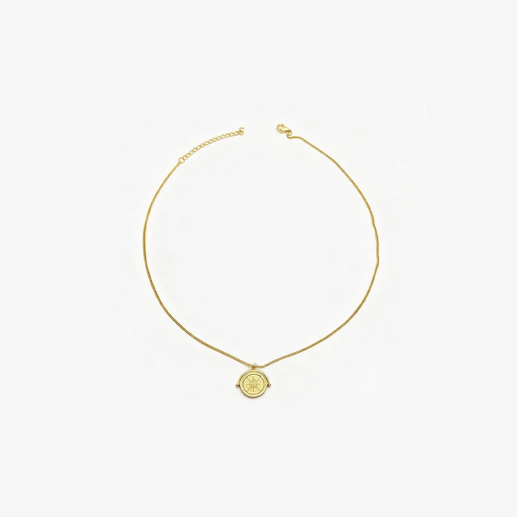 Silver Gold Plated Coin Necklace